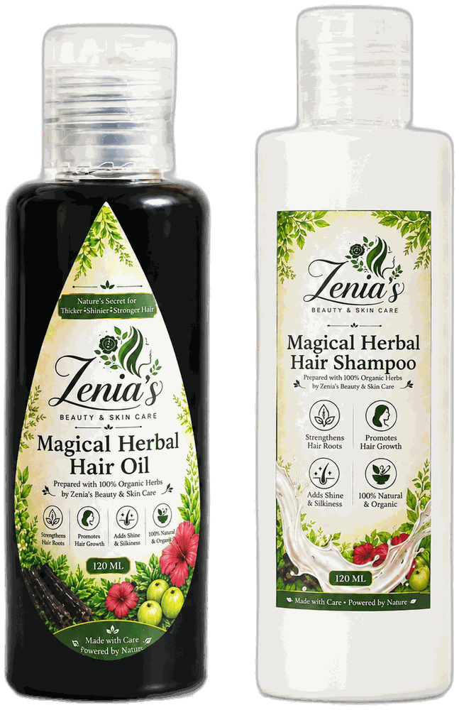 Zenia's Magical Herbal Hair Oil and Shampoo together